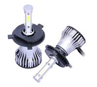 GZLMMY H4 lampadine LED COB chip 72W 8000 lumen 6500K, kit di conversione fari anabbaglianti, fari anteriori bianchi, estremamente luminosi, fendinebbia, 1 paio