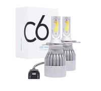 GZLMMY Lampadine H4 LED per fari auto, 6000K bianco 3000K giallo 2 colori in 1, 8000lm 72W COB LED fendinebbia,Fari Abbaglianti o Anabbaglianti per Auto,C6 LED Headlight