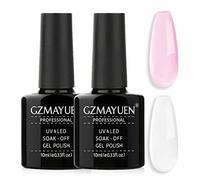 GZMAYUEN Smalti Semipermanenti per Unghie Rosa Bianco Latte, 10ML Smalto Semipermanente Bianco Latte Semipermanente Unghie Color Pastello Rosa Latte Soak Off UV Led Nail Gel Polish Nail Art 2Pcs