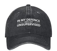 GZMQMOKD Berretto Baseball Uomo Vintage nella mia Difesa Sono Stato Lasciato Senza supervisione Berretto Baseball Uomo Donna Cotone Lavato Divertente Esilarante Cappello Camionista Regalo Regolabile