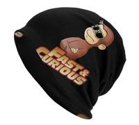 GZMQMOKD Cappello Caldo Invernale, Curioso George Fast And Curious V2 Berretto Lavorato a Maglia Caldo Hip Hop Bonnet Hat Autunno Inverno Outdoor Beanies Cappelli per Uomo Donna Adulto