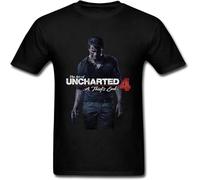 GZNDBFMEP Opand Uncharted 4 A Thief's End Game Mens T-Shirt Graphic Unisex Black Tee
