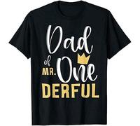 GZNDBFMEP Short SleeveMens Dad of Mr Onederful 1st Birthday First One Derful Matching t ShirtTop Sweatshirt Men's