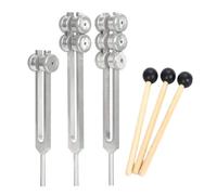 GZPKJ Diapason per Set di Guarigione, Strumento di Guarigione Sonora 32HZ/64HZ/128HZ, con Attivatore di Disco da Hockey, per Chakra, Terapia del Suono, Meditazione, Guarigione Medica
