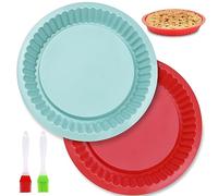 GZqiancang 2 Pezzi Stampi In Silicone, 26 cm Stampo Silicone con 2 Pennelli per Torte Di Compleanno, Muffin, Brownies, Torte Alla Crema, Anelli Di Frutta, Pizze