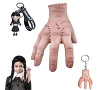GZqiancang Set di 2 mani di ghiaccio realistiche del mercoledì con 1 mano di ghiaccio e portachiavi del mercoledì per giochi di ruolo, Halloween, scherzi