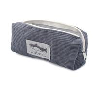 GZQINGYONG 1 Pezzi Astuccio in Velluto a Coste,20 x 10 cm Monocromo Astuccio Chiusura a Zip Portatile Grande Capacità,Portapenne,Borsa Per Cartoleria Scuola,Casa e Ufficio-Grigio Scuro