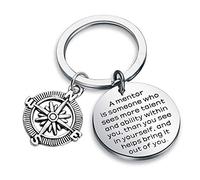 Gzrlyf Portachiavi con ciondolo a forma di bussola, regalo di apprezzamento per mentore, leader, capo, collega, che lascia regali