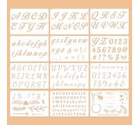 GZRXIOUS 12 PCS Stencil Lettere e Numeri stencil alfabeto grande 21 x 14 cm con lettere da 1,5-15 cm stencil riutilizzabili in PET per disegno pittura fai da te e decorazione bricolage creativo