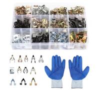 GZRXIOUS 240PCS Kit di Assortimento Clip Molla per Pannello in Metallo,12 Tipi Universali Clip Metalliche Cruscotto, Portiere Paraurti, Guanti Antiscivolo Scatola Compartmentata, Fissaggio Cruscotto