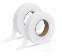 GZRXIOUS 2PCS Nastro Termoadesivo per Tessuti con Forbici, 20mm x 65m Nastro Biadesivo per Tessuti per Orlo Senza Cucire Pantaloni Tende Fai da Te(Bianco)
