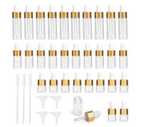 GZRXIOUS 30 Mini Flaconi con Pipetta, 3 Diversi Volumi Flacone in Vetro Trasparente con Contagocce, Flaconcini Ricaricabili, per Oli Essenziali, Oli Profumati, Cosmetici Fai Da Te (2 ml, 3 ml, 5 ml)