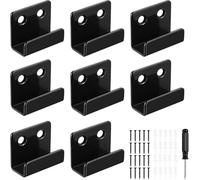 GZRXIOUS 8 staffe a forma di U, resistenti staffe a U, ganci in metallo per garage da parete, per cucina, bagno, garage, ganci in ceramica, neri, larghezza interna 15 mm