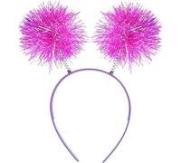 GZRYEJLEI 1 pz rosa strisce di lamina Pom fascia glitter orpelli moda soffice palla loop per capelli per cosplay festa compleanno accessori per capelli