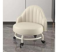GZSLKSCD Sgabello Basso con Supporto per la Schiena, allarga e Ispessisce Il Sedile, Ruote con Cuscinetti girevoli a 360 Gradi, sgabelli con rotelle (Verde Taglia Unica) (Beige Taglia Unica)