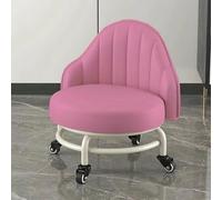 GZSLKSCD Sgabello Basso con Supporto per la Schiena, allarga la Seduta Spessa, Ruote con Cuscinetti girevoli a 360 Gradi, sgabelli con rotelle (Verde Taglia Unica) (Rosa Taglia Unica)