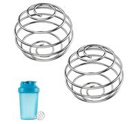 GZSYWZ 2 Pezzi Pallina Frullatore per Shaker Proteico - Bottiglia in Acciaio Inossidabile Miscelatore Sfera, Palline Frullatore con Filo Frusta, Palline Miscelatrici, 40 * 35mm × 2 Pezzi