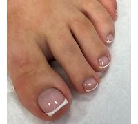 GZSYY French Nails Press on Bails Piedi Unghie Piedi Tips 24PCS Unghie Aum Incollare Unghie Artificiali