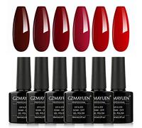 GZSYY Smalto per unghie in gel UV, 10 ml, colore rosso, per unghie in gel, 6 pezzi gommalacca, set per unghie in gel