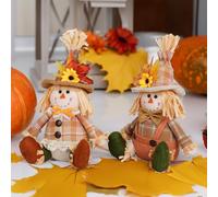 GZWY Decorazione autunnale a forma di gnomo, 2 pezzi, decorazione autunnale, zucca con foglia d'acero, girasole, decorazione autunnale, gnomo per interni (C)