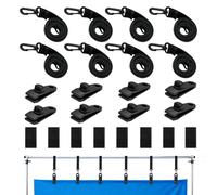 GZXUEHU Avvolgitore per Piscina, Set di 8 Nastri di Fissaggio e Graffette, Nastri di Fissaggio per Teli per Piscine, Accessori per Sistemi di Avvolgimento Mobili, per Teli Solari, Teloni per Piscine