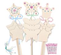 GZXUEHU Set di 12 Bacchette Magiche,Bacchetta da Principessa,Pittura Artigianato in Legno,fai da te in Legno per Regalo di Compleanno,Natale