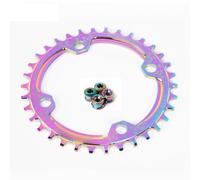 GZXXB Corona Bicicletta Alluminio Corona 104BCD Stretta Larga for Bicicletta Corona 30T 32T 34T 36T 38T Mountain Bike Rotonda Ovale guarnitura Parte(36T,Colorful Round)