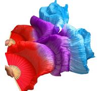 GZXXB Fan Veils Danza del Ventre Classica Veli di Vera Seta 1 Paio ventagli Danza del Ventre in da Donna 180 * 90 cm(07,120cm Imitation Silk)