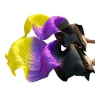 GZXXB Fan Veils Danza del Ventre Classica Veli di Vera Seta 1 Paio ventagli Danza del Ventre in da Donna 180 * 90 cm(18,180cm Imitation Silk)