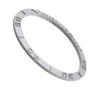 GZXXB Inserto per Lunetta, Orologi Bezel Inserto Argento nero orologio Accessori Accessori impermeabili Zirconia Anello in ceramica Bocca Bocca in ceramica Anello 38 * 31.8 * 1.2mm Unisex(Silver)