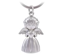 GZXYA Angelo custode portachiavi portafortuna, angelo con cuori per esami o auto, adatto come regalo per donne, fidanzate, colleghi (1275),D Argento