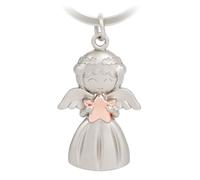 GZXYA Angelo custode portachiavi portafortuna, angelo con cuori per esami o auto, adatto come regalo per donne, fidanzate, colleghi (1415 H Oro Rosa)
