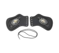 GZYF 163# Scudo deflettore calore sella radiatore protezioni testa nera modello in pelle, fibbia in metallo universale per la maggior parte delle motociclette. 1 P