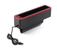 GZYF Auto Right Universal 1 pz ABS Car Seat Gap Storage Box e 1 pz Silicone Pad, Organizer per riempire gli spazi del sedile impedisce che gli oggetti cadano per il portafoglio, Rosso