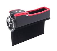 GZYF Tasca portaoggetti laterale per sedile auto in pelle PU lato sinistro, riempitivo per fessure del sedile auto, portabottiglie per collezionisti di monete, sedile del conducente universale.
