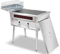 GZYHDC Friggitrice a gas GPL commerciale, friggitrice in acciaio inossidabile con gambe e coperchio staccabili, temperatura regolabile, ciambelle di tacchino con patatine fritte (dimensioni: 60 L)