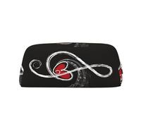 GZYL Astuccio in pelle con stampa di simboli musicali e scritta "Love", Oro, Taglia unica, Portamonete