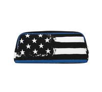 GZYL Astuccio portamatite in pelle con stampa bandiera USA blu retrò sottile, Argento, Taglia unica, Portamonete