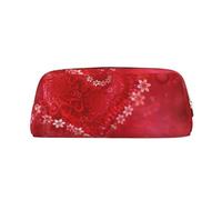GZYL Astuccio portamatite portatile in pelle con stampa a fiori rossi per San Valentino, Oro, Taglia unica, Portamonete