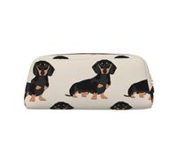 GZYL Astuccio portamatite portatile in pelle stampata con cane bassotto, Oro, Taglia unica, Portamonete