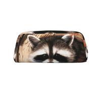 GZYL Astuccio portamatite portatile in pelle stampata con foro per albero di procione in autunno, Oro, Taglia unica, Portamonete