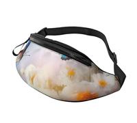 GZYL Bella palla di riso stampato Fanny Pack/Waist Bag Casual Chest Bag, Fiori E Farfalle, Taglia unica