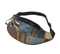 GZYL Bella palla di riso stampato Fanny Pack/Waist Bag Casual Chest Bag, Patchwork Denim, Taglia unica