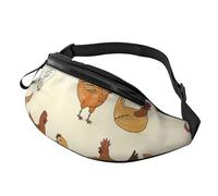 GZYL Explosion Burst Red Black stampato Marsupi/Marsupio Marsupio casual quotidiano, Una fuga di polli, Taglia unica