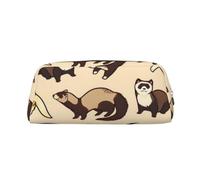 GZYL Hairy Ferret - Astuccio in pelle con stampa di furetto, Oro, Taglia unica, Portamonete