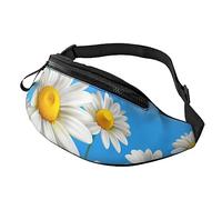 GZYL Marsupio con stampa di fiori bianchi e neri, marsupio casual quotidiano, Primavera Margherita Fiori, Taglia unica