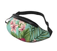 GZYL Marsupio stampato con motivo leopardato rosso Marsupio casual quotidiano, Hawaiian Tropical Foglie Fiori, Taglia unica