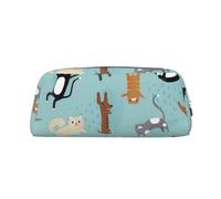 GZYL Raining Cats & Dogs - Astuccio in pelle con stampa di cani e gatti, astuccio per cancelleria, Argento, Taglia unica, Portamonete