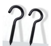 GZYYANG 20 Ganci a Vite Neri, M5 x 80 mm Gancio Soffitto, M5.7 x 100 mm Ganci Avvitabili in Acciaio Inox, Per Amache, Tende da Sole, Cavi Fissi, Sedie a Dondolo