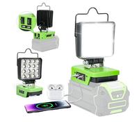 GZYZ Greenworks - Lampada a batteria a LED compatibile con batteria da 40 V, 48 W, 4200 lm, lampada da lavoro portatile, con USB e tipo C, per campeggio, garage (senza batteria)